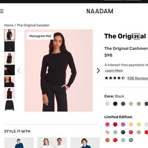 Naadam original cashmere crewneck sweater (NWOT)